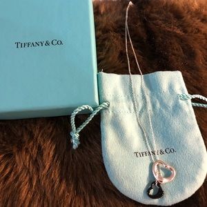 Tiffany silver heart & black heart necklace